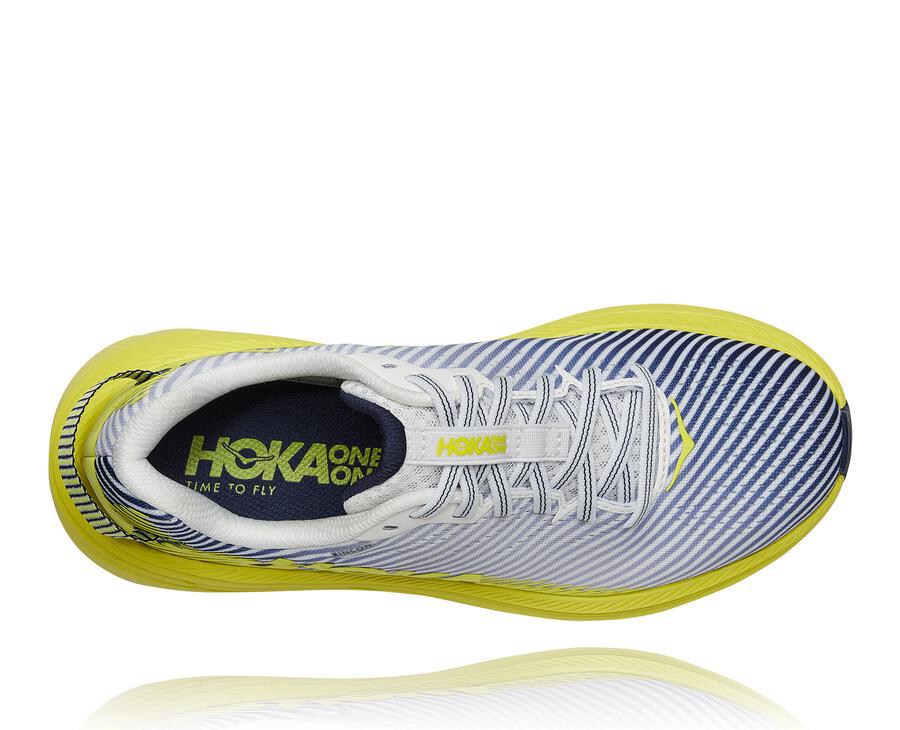 Hoka One One ランニングシューズ レディース 白/青 - リンコン2 - XE5328196